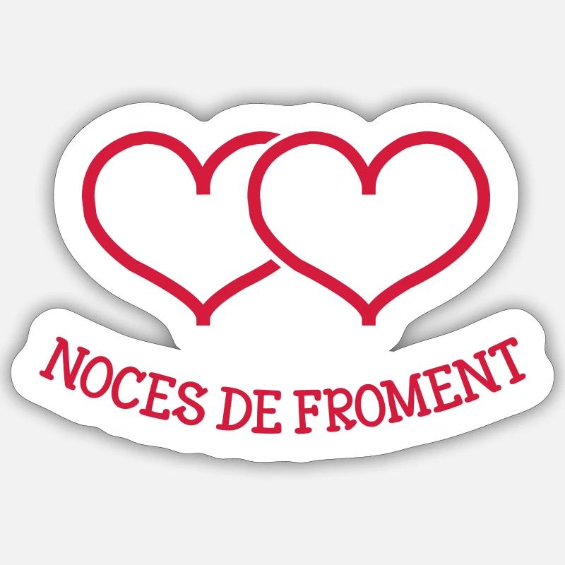 Noces de Froment - Sticker taille S (10 x 10 cm) - blanc mat