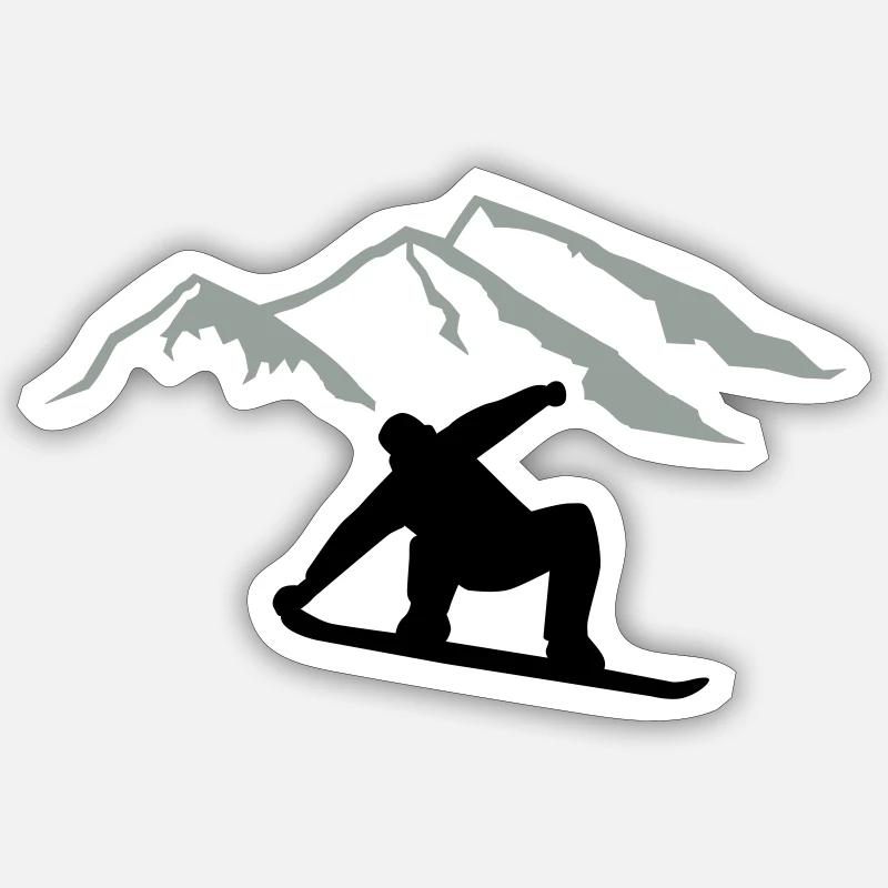 Snowboard - Sticker size S (10 x 10 cm) - white matte