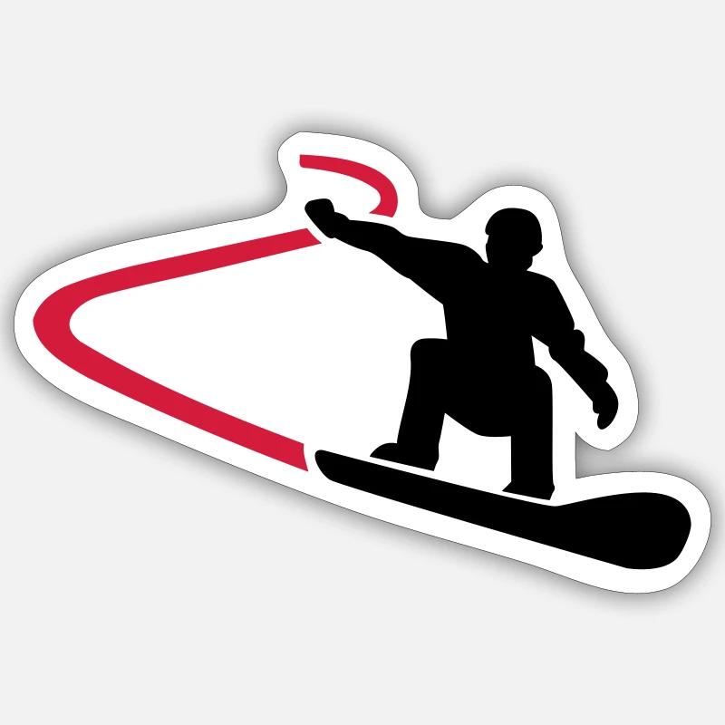 Snowboard - Sticker Größe S (10 x 10 cm) - Mattweiß