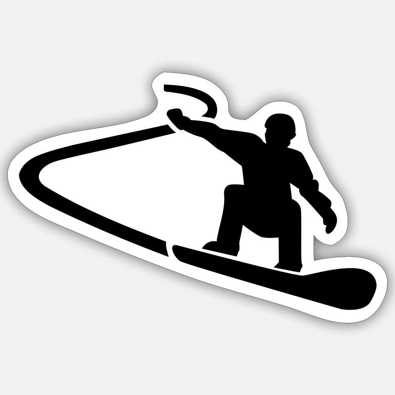 Snowboard - Sticker taille S (10 x 10 cm) - blanc mat