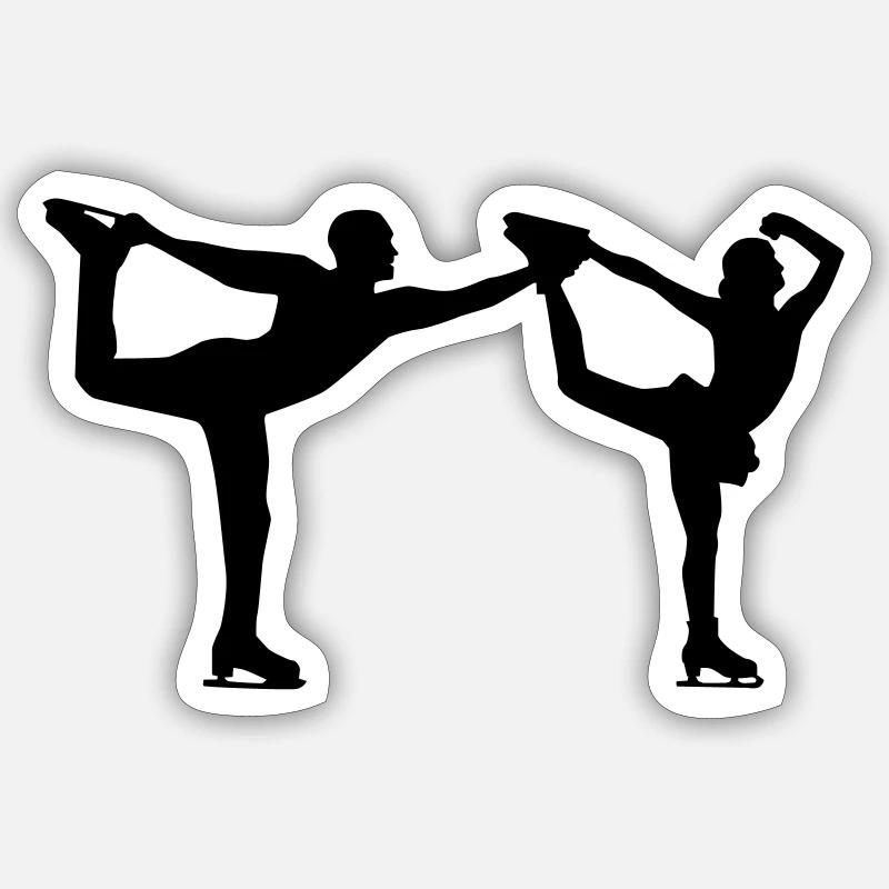 Figure skating - Sticker size S (10 x 10 cm) - white matte