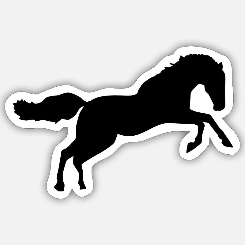 Cheval - Sticker taille S (10 x 10 cm) - blanc mat