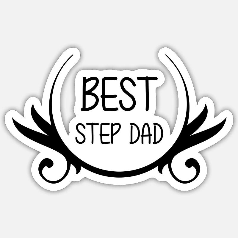 Best Step Dad - Sticker size S (10 x 10 cm) - white matte