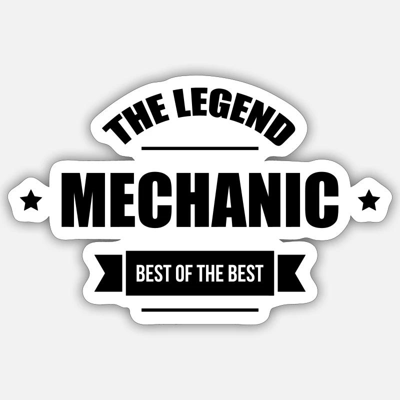Mechanic - Sticker taille S (10 x 10 cm) - blanc mat