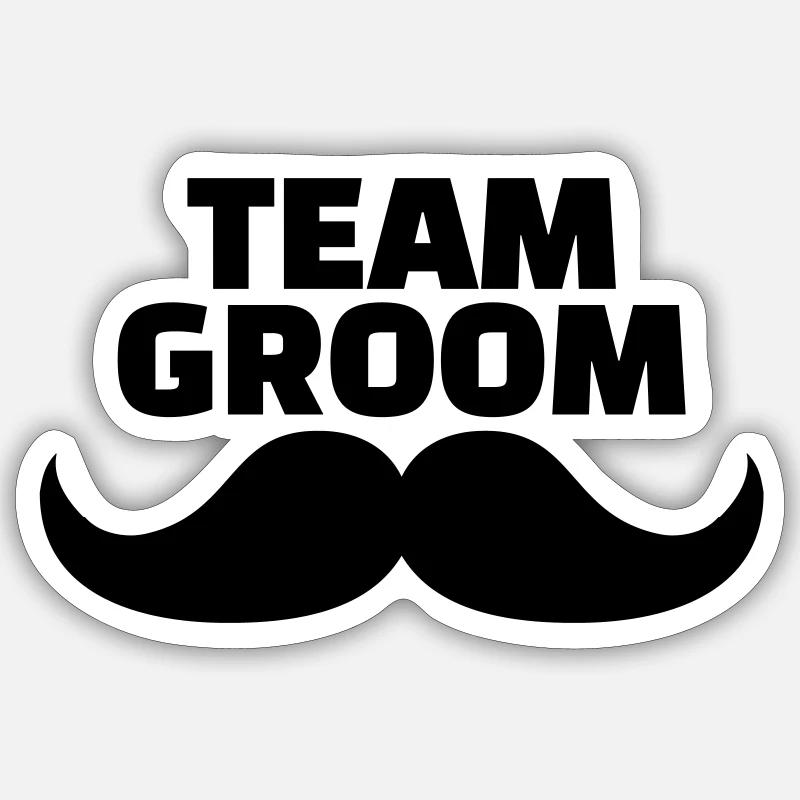 Bräutigam - Sticker Größe S (10 x 10 cm) - Mattweiß