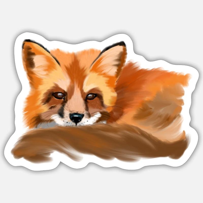 fox - Sticker taille S (10 x 10 cm) - blanc mat