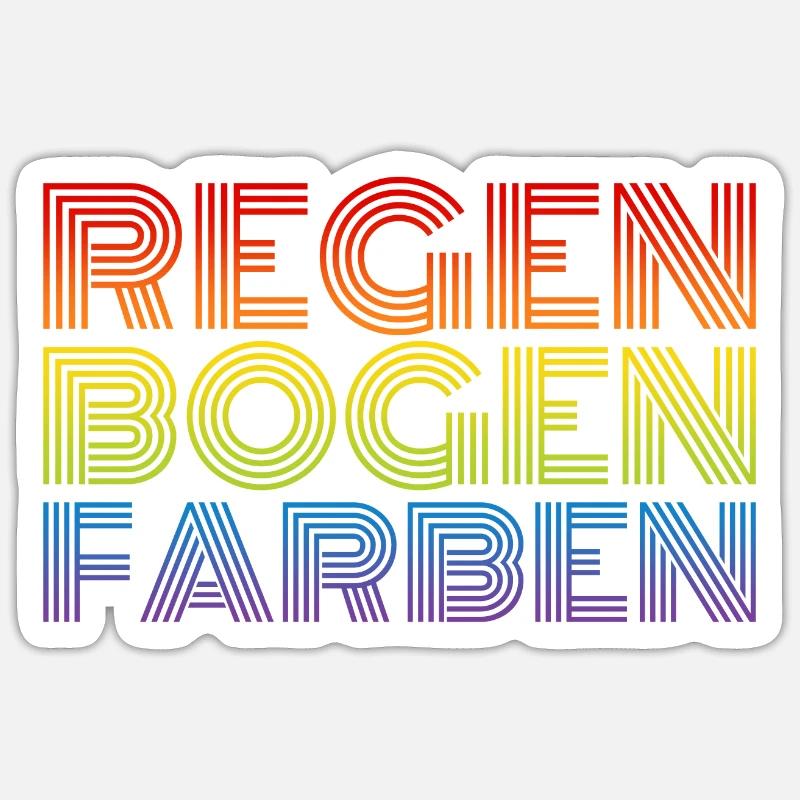 LGBT Regenbogenfarben Regenbogen Farben CSD Pride - Sticker Größe S (10 x 10 cm) - Mattweiß