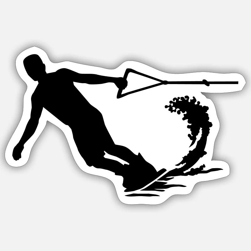 Wakeboard - Sticker Größe S (10 x 10 cm) - Mattweiß
