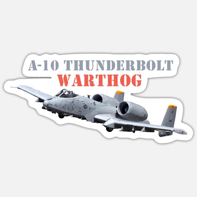 A-10 Thundertbolt - Sticker size S (10 x 10 cm) - white matte