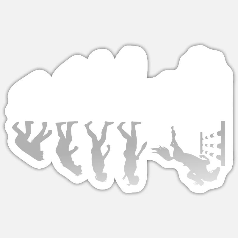 Evolution einer Reiterin Reitsport Geschenk Sticker Größe S (10 x 10 cm)