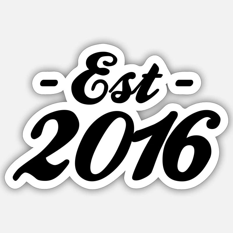 established 2016 - Sticker size S (10 x 10 cm) - white matte
