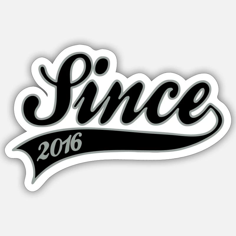 since 2016 - Sticker taille S (10 x 10 cm) - blanc mat