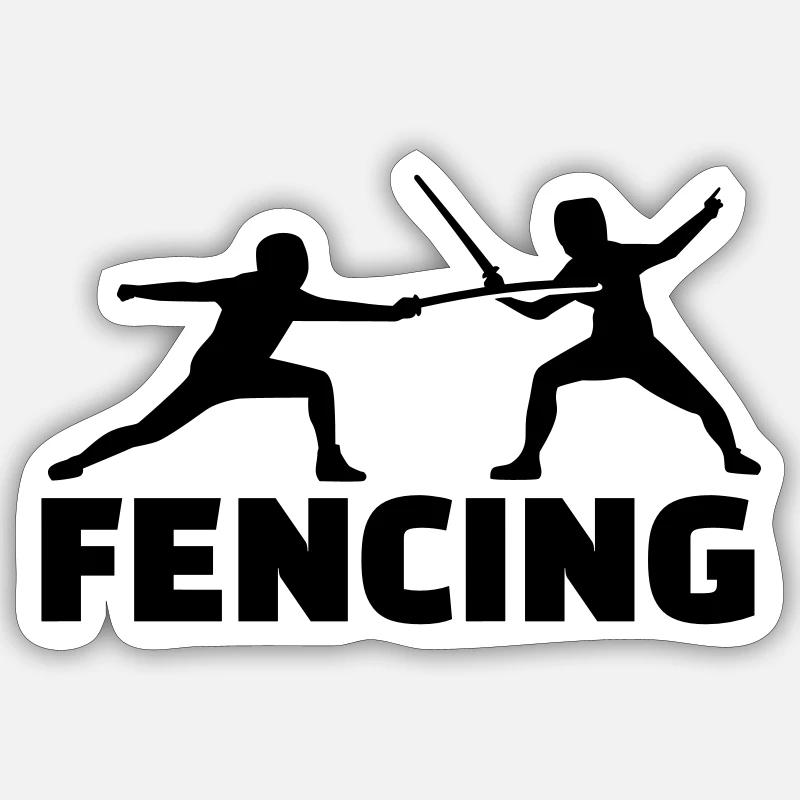 Fencing - Sticker taille S (10 x 10 cm) - blanc mat