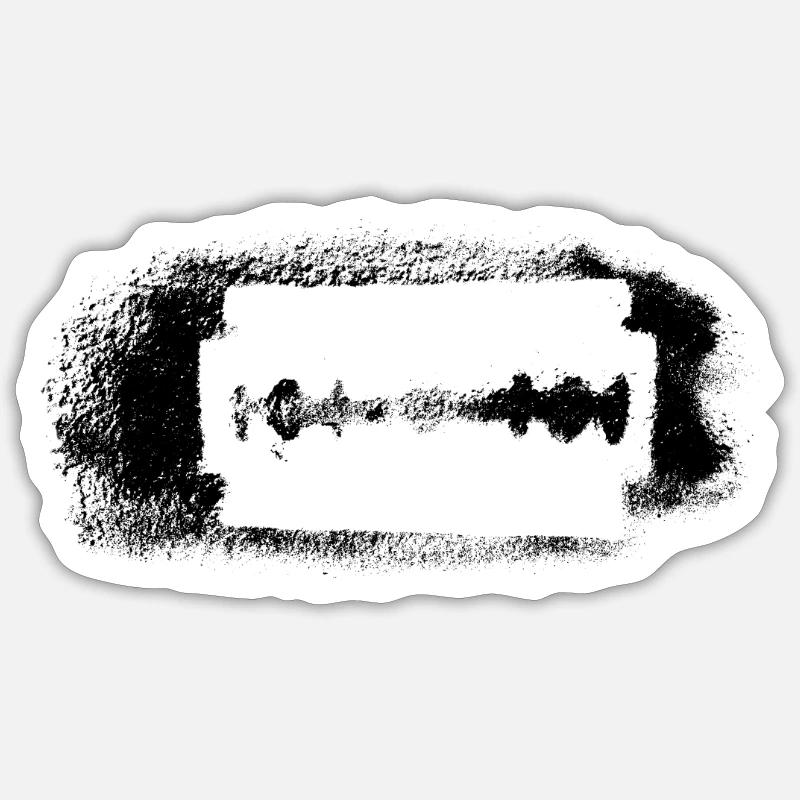 razor blade - Sticker size S (10 x 10 cm) - white matte