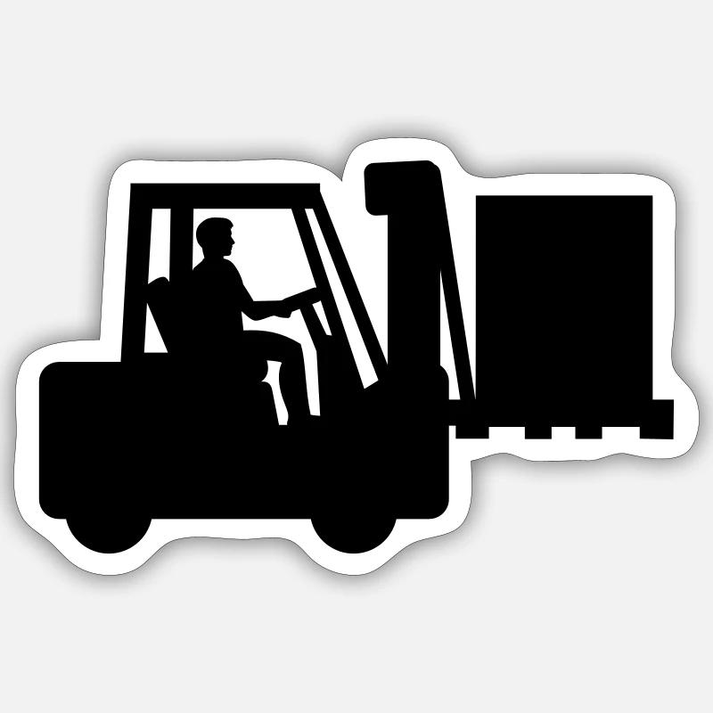 Forklift - Sticker size S (10 x 10 cm) - white matte