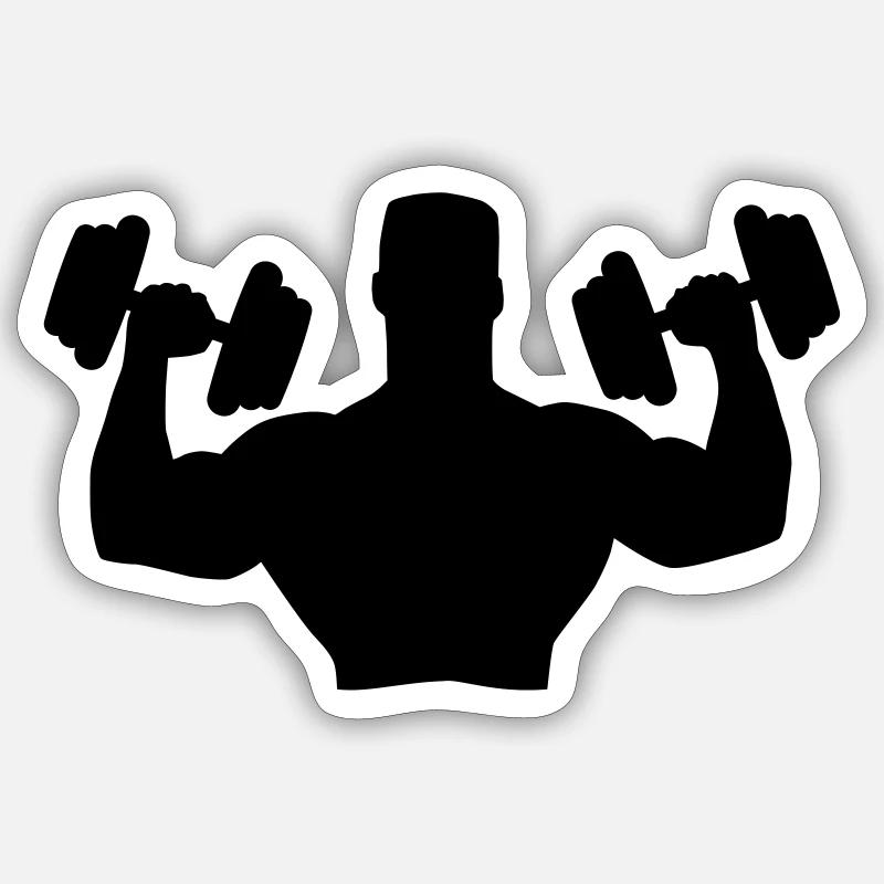 Muscle Man Training - Sticker size S (10 x 10 cm) - white matte