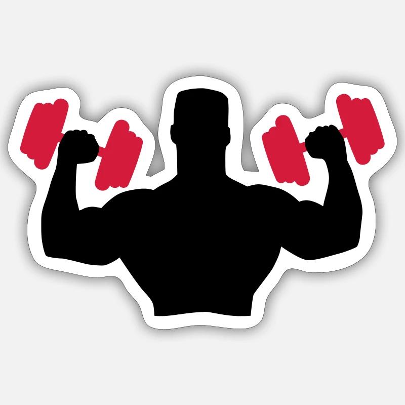 Muscle Man Training - Sticker size S (10 x 10 cm) - white matte