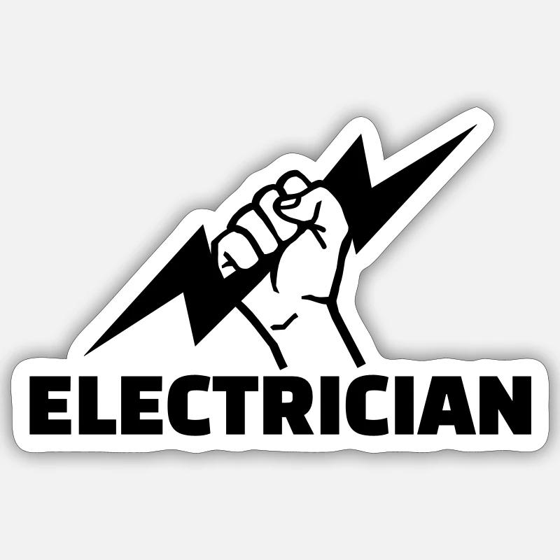 Électricien - Sticker taille S (10 x 10 cm) - blanc mat