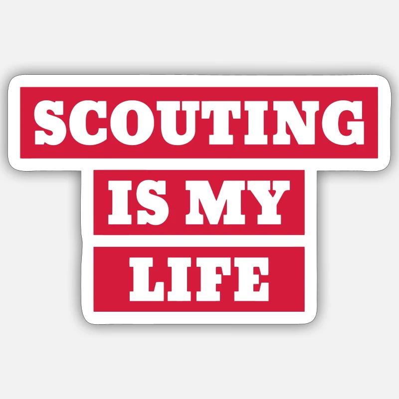 scout / scouting / scoutisme / guide - Sticker taille S (10 x 10 cm) - blanc mat