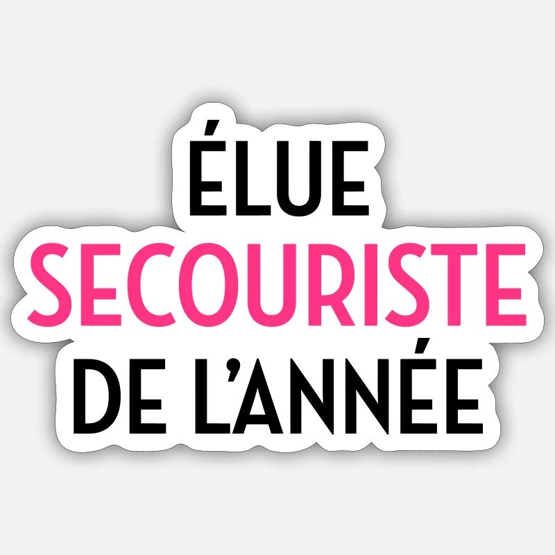 Secourisme / Secouriste / Secours / Secourir - Sticker taille S (10 x 10 cm) - blanc mat