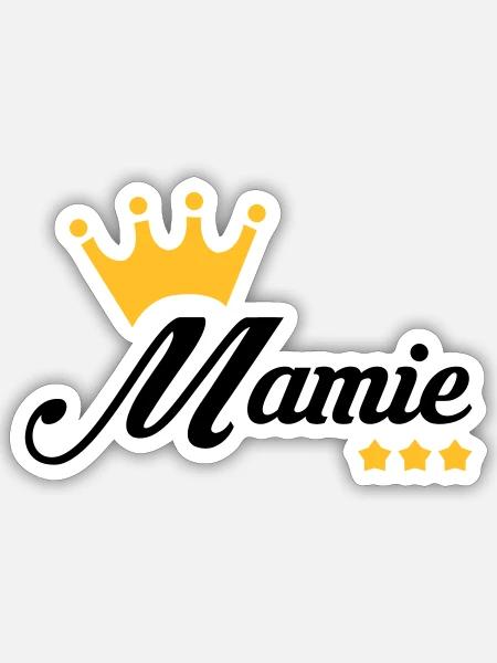 Mamie / Mamy / Grand Mere / Grand-Mère / Bébé - Sticker taille S (10 x 10 cm) - blanc mat