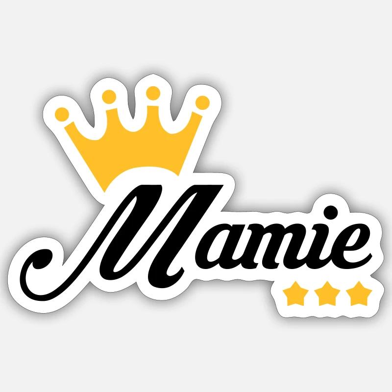 Mamie / Mamy / Grand Mere / Grand-Mère / Bébé - Sticker taille S (10 x 10 cm) - blanc mat