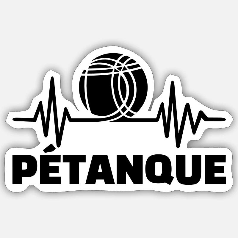 Petanque - Sticker Größe S (10 x 10 cm) - Mattweiß