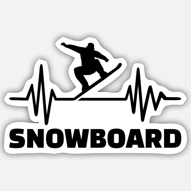Snowboard - Sticker size S (10 x 10 cm) - white matte