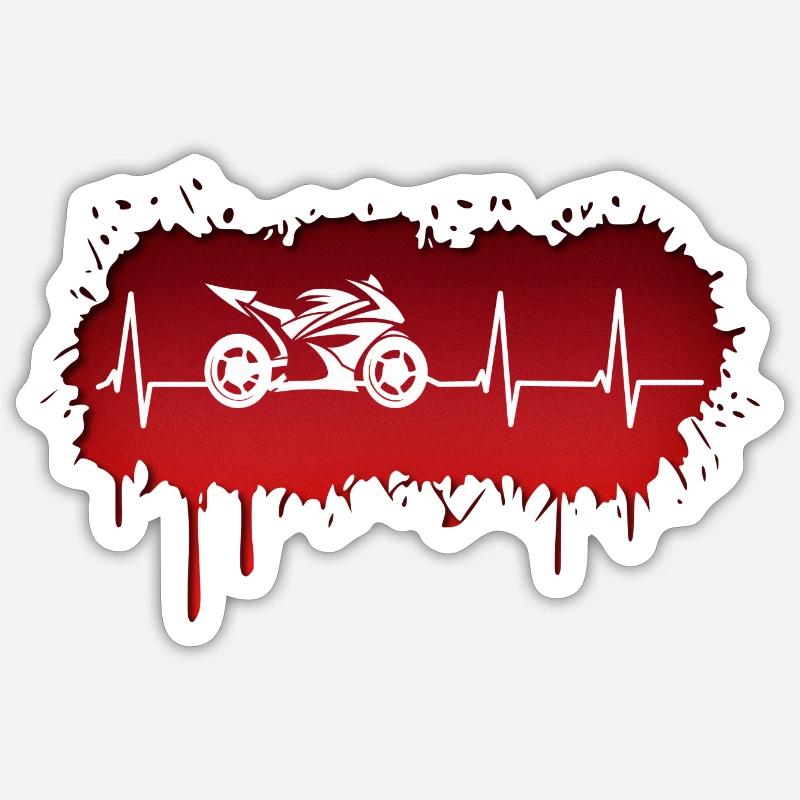 Impulsion de pilote de course de moto - Sticker taille S (10 x 10 cm) - blanc mat