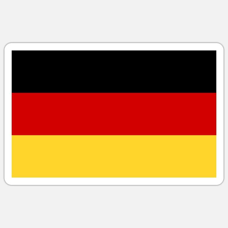 Deutsche Flagge - Sticker Größe S (10 x 10 cm) - Mattweiß