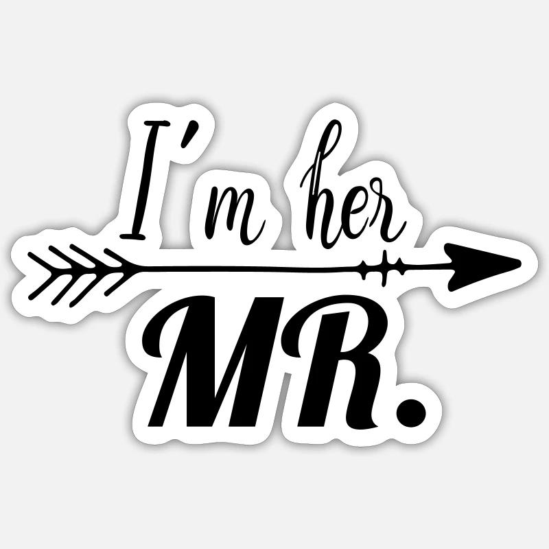 im_her_mr_arrow_1 - Sticker Größe S (10 x 10 cm) - Mattweiß