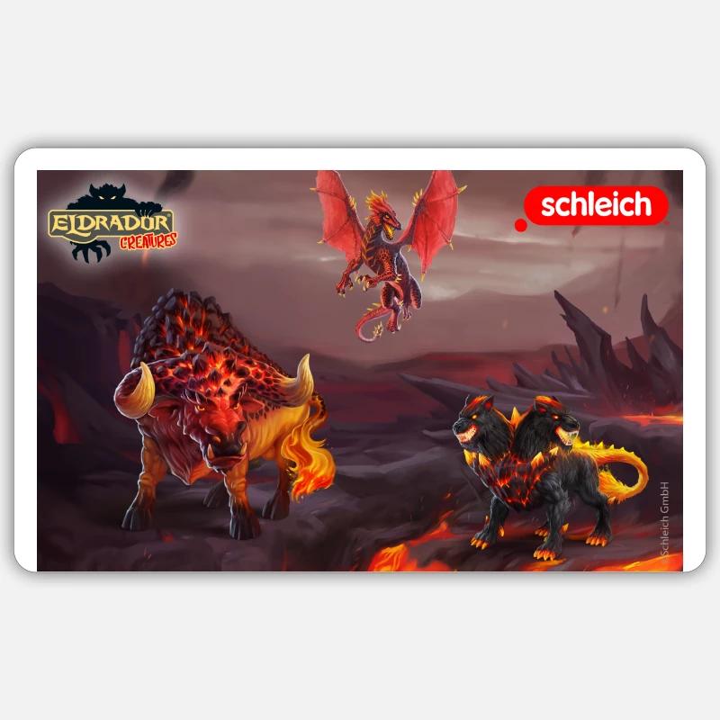 Schleich Eldrador Lava Fighters Lunch Box - Sticker size S (10 x 10 cm) - white matte