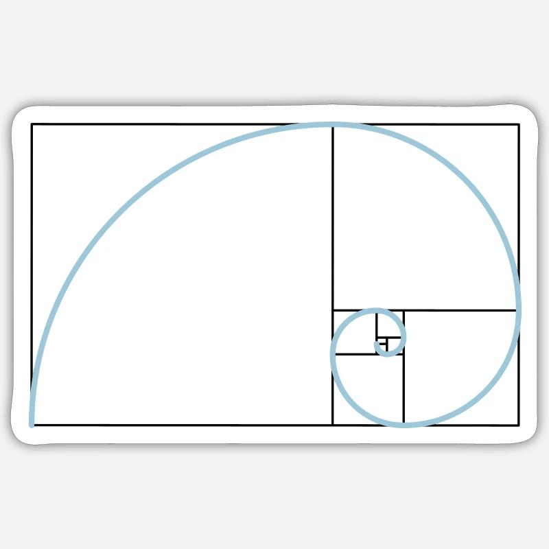 Fibonacci Spiral Golden Ratio Geometry Phi - Sticker size S (10 x 10 cm) - white matte