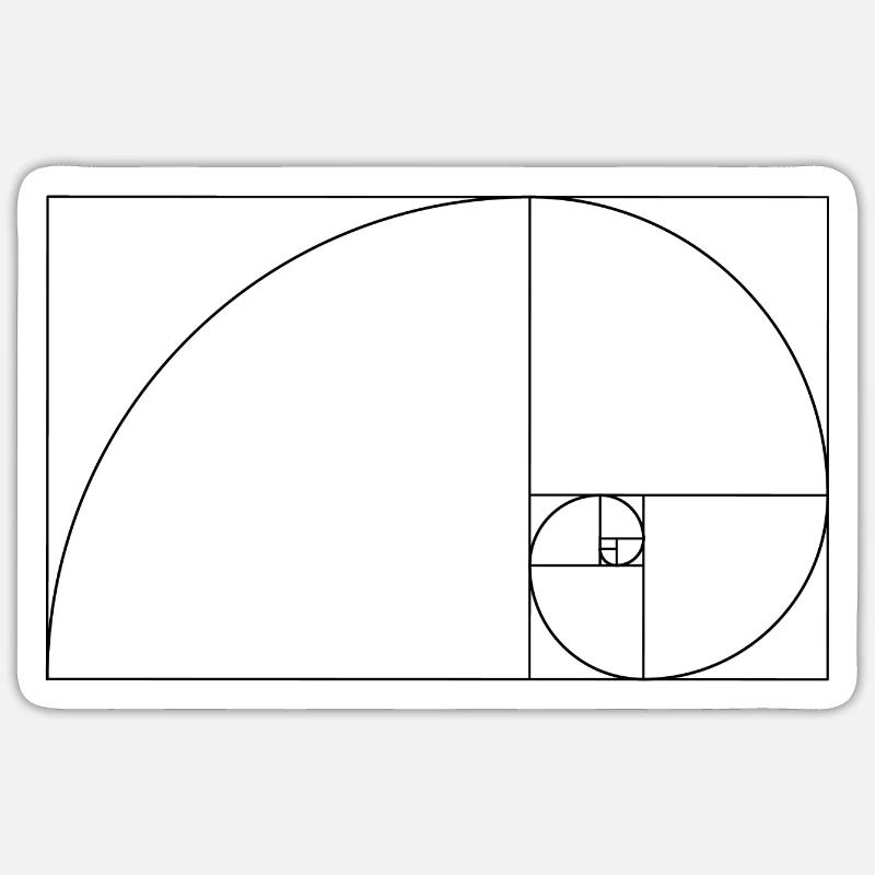 Fibonacci Spiral Golden Ratio Geometry Phi D Sticker size S (10 x 10 cm)