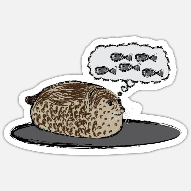 Phoque épais / Phoque joufflu Sticker taille S (10 x 10 cm)
