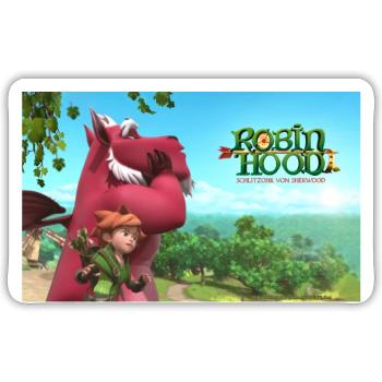 Robin Hood Schlitzohr Von Sherwood und der Drache - Sticker Größe S (10 x 10 cm) - Mattweiß - Vorne