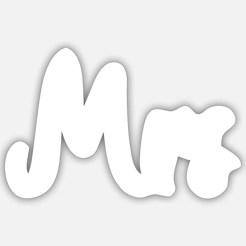 M. et Mme, paire De Design Vector - Sticker taille S (10 x 10 cm) - blanc mat