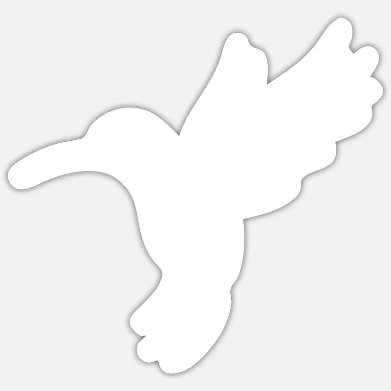 Colibri - Sticker taille S (10 x 10 cm) - blanc mat