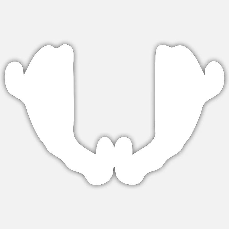 Bois de cerf weis - Sticker taille S (10 x 10 cm) - blanc mat