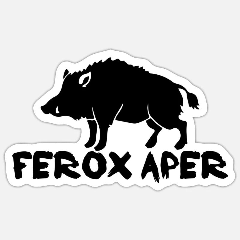 Das wildschwein - Sticker Größe S (10 x 10 cm) - Mattweiß
