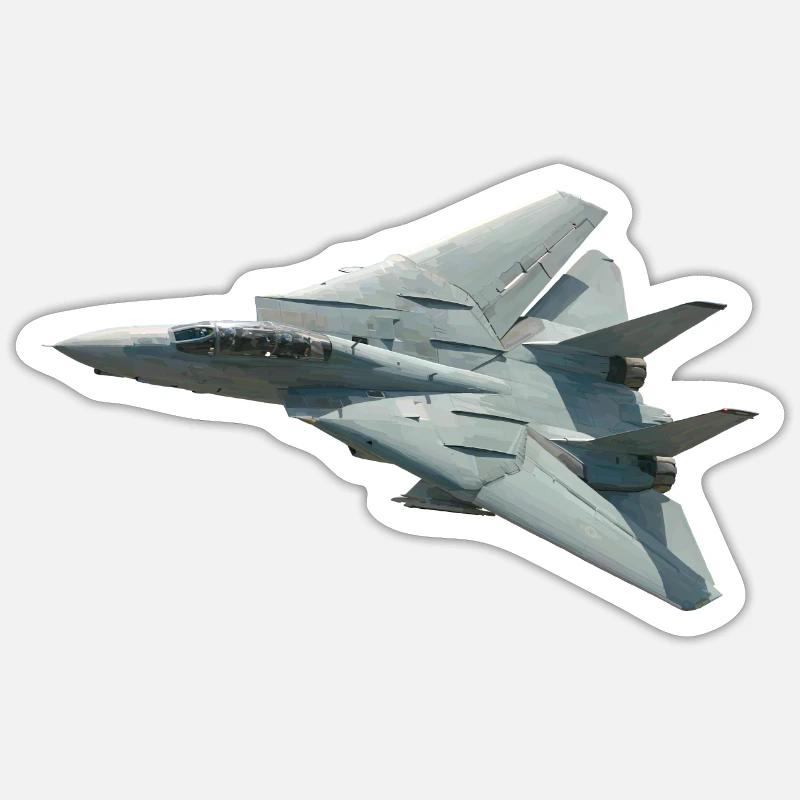 F-14 Tomcat - Sticker taille S (10 x 10 cm) - blanc mat