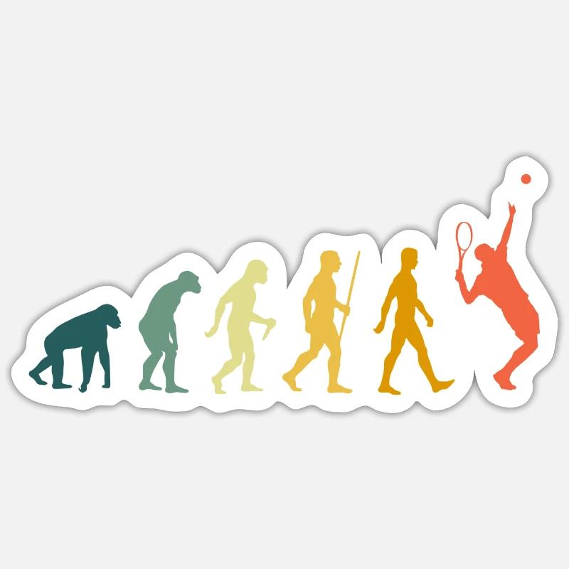 Tennis Evolution Retro Sticker Größe S (10 x 10 cm)