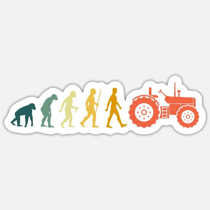 Farmer evolution tractor farmer Sticker size S (10 x 10 cm)