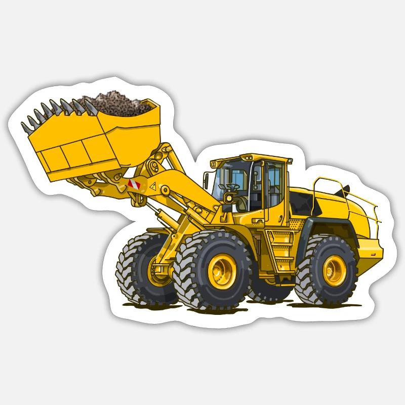 Wheel loader, construction machine - Sticker size S (10 x 10 cm) - white matte