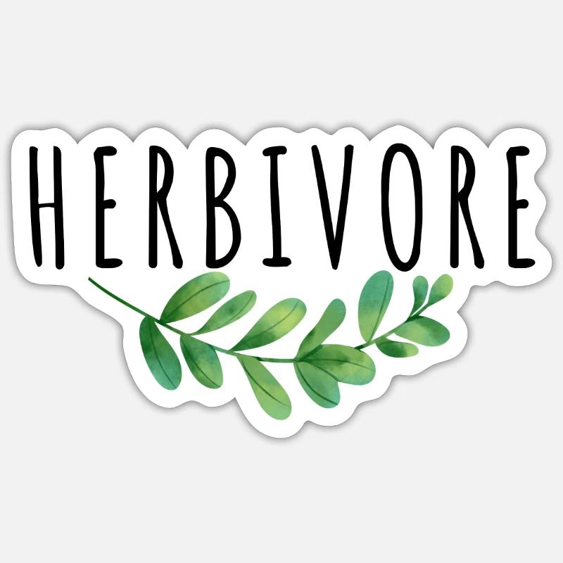 HERBIVORE - Sticker taille S (10 x 10 cm) - blanc mat