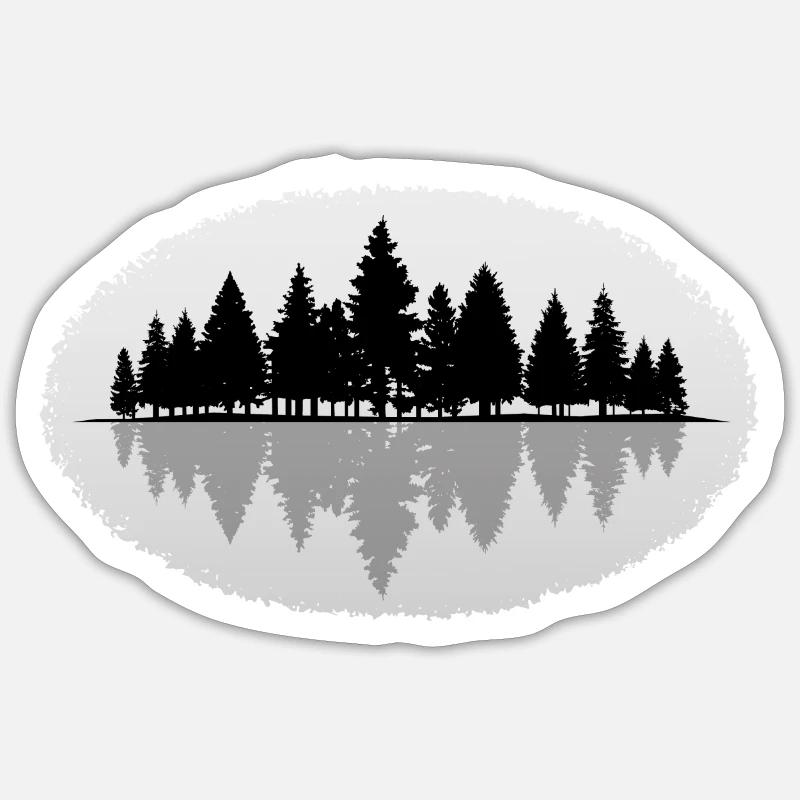 Wald Forest - Sticker Größe S (10 x 10 cm) - Mattweiß