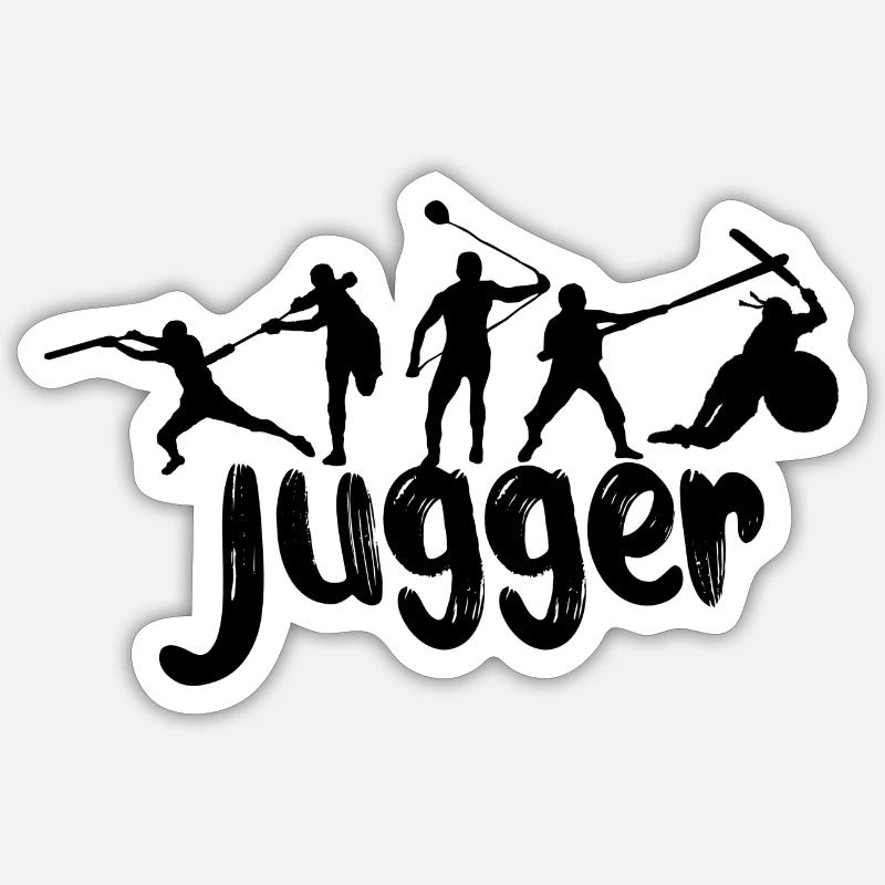 équipe de jugger - Sticker taille S (10 x 10 cm) - blanc mat