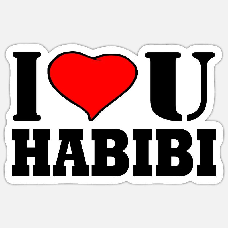 HABIBI - Sticker taille S (10 x 10 cm) - blanc mat