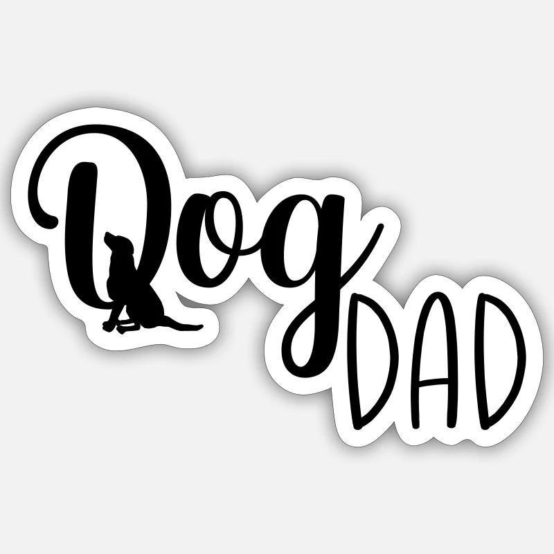 Dog dad - Sticker size S (10 x 10 cm) - white matte