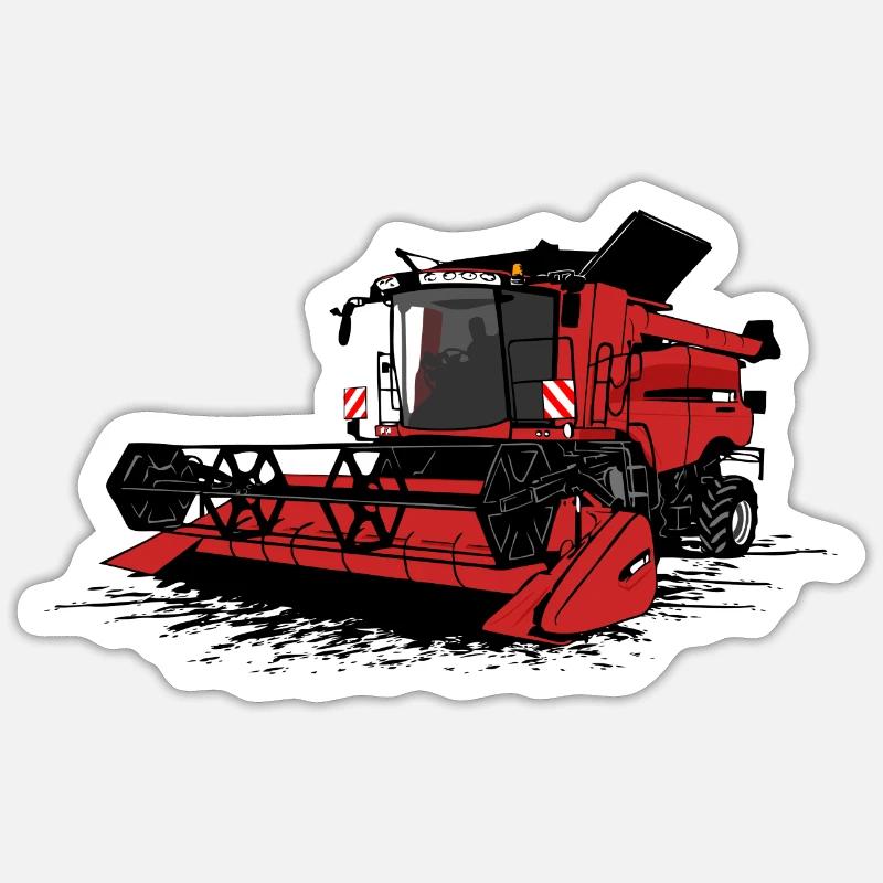 Moissonneuse-batteuse - Moissonneuse-batteuse - Sticker taille S (10 x 10 cm) - blanc mat